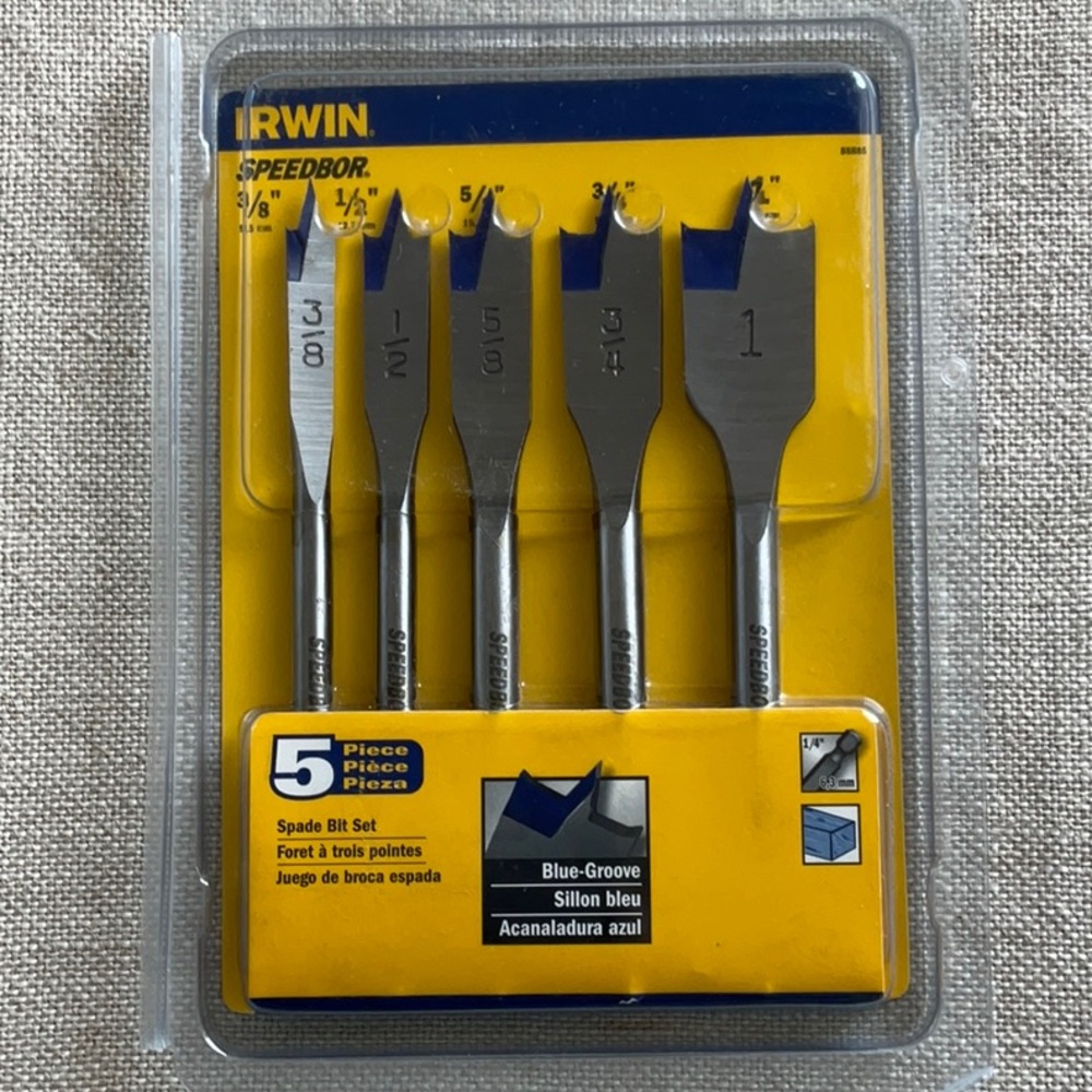 Irwin Speedbor Multiple in Dia. X 6 L Carbon Steel Spade Bit Set